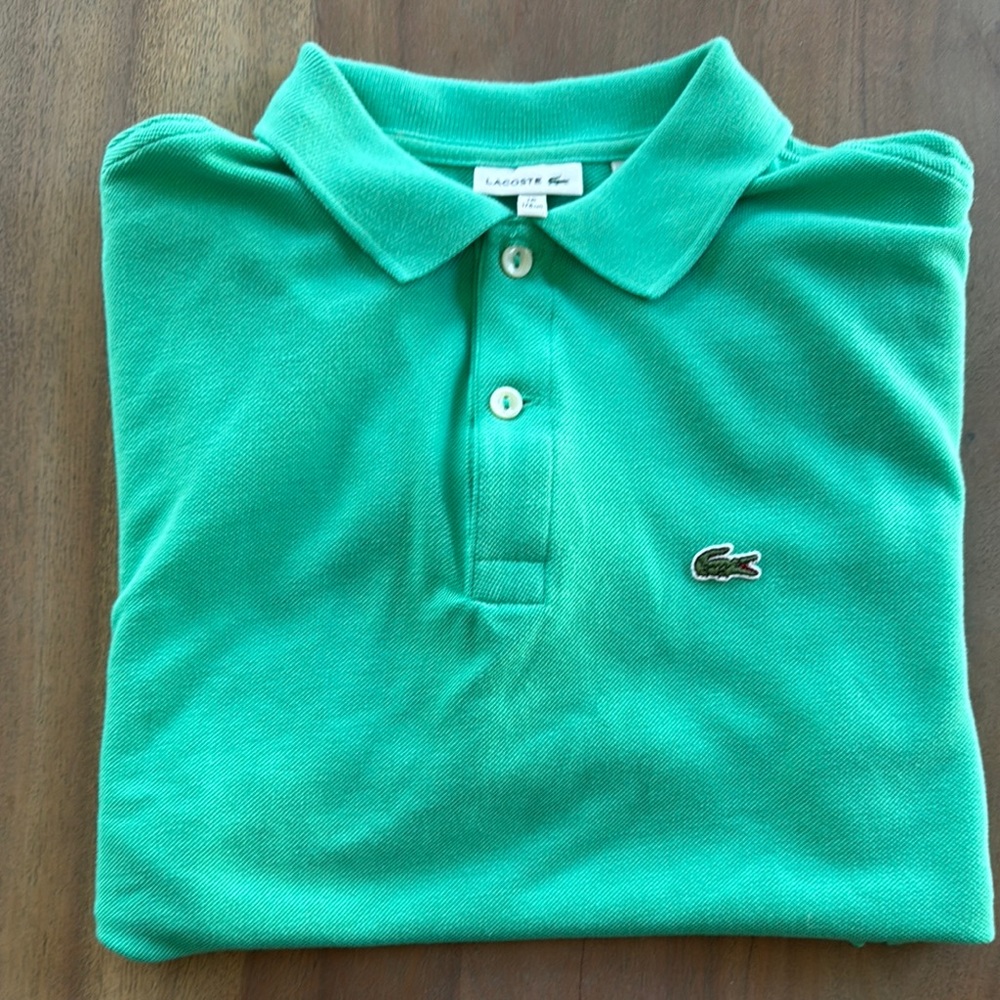 Lacoste Boys Teen Green Polo Shirt NWOT